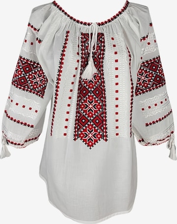 Blouse folklorique 'Damenbluse IL26 weiß/rot , marimea 3XL' Rody’s forever en blanc : devant