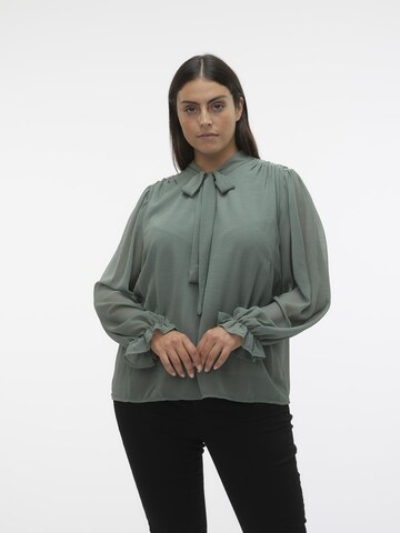 Vero Moda Curve Blouse 'CVIGGA ' in Groen: voorkant