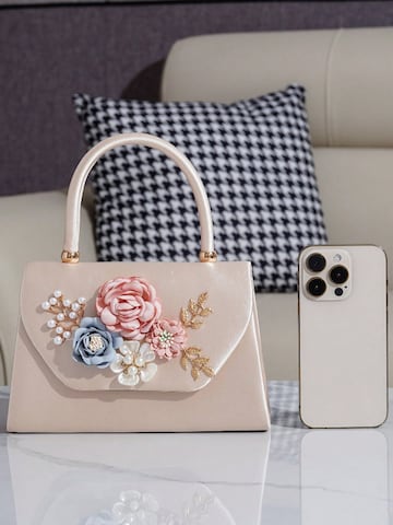 Tomshop24-7 Handbag 'Satin-Abendtasche Flora' in Beige