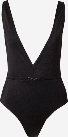 Karl Lagerfeld Swimsuit 'Dna Shiny' in Black: front