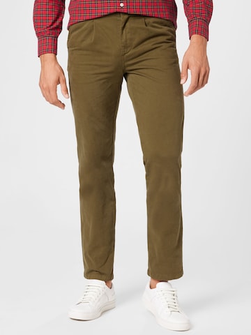 Regular Pantalon à pince 'BROOK' forét en vert : devant