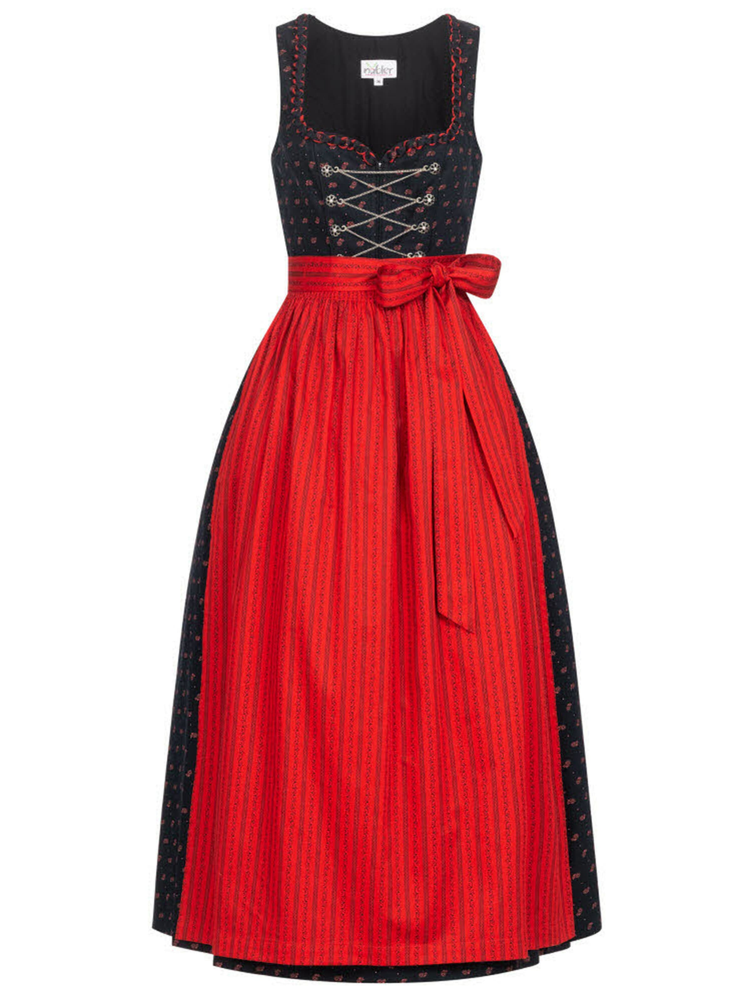 Trachtenhof Nübler Dirndl 'Dirndl lang Thea' in Schwarz: Vorderseite