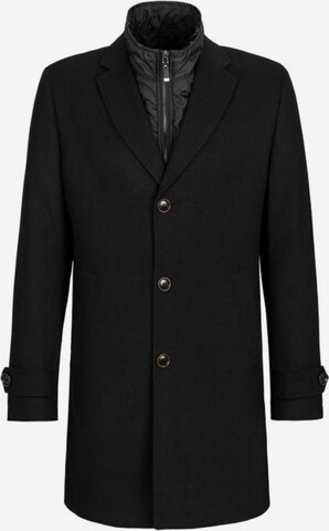 CARL GROSS Between-Seasons Coat in Black: front