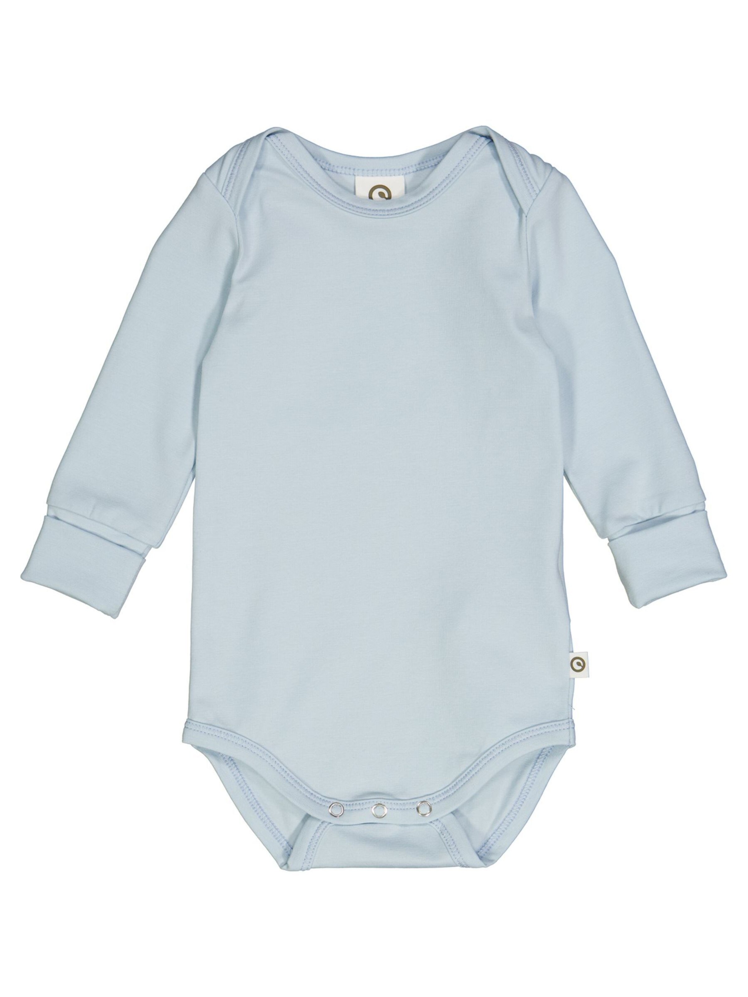 Barboteuse / body 'Langarm' Müsli by GREEN COTTON en bleu : devant