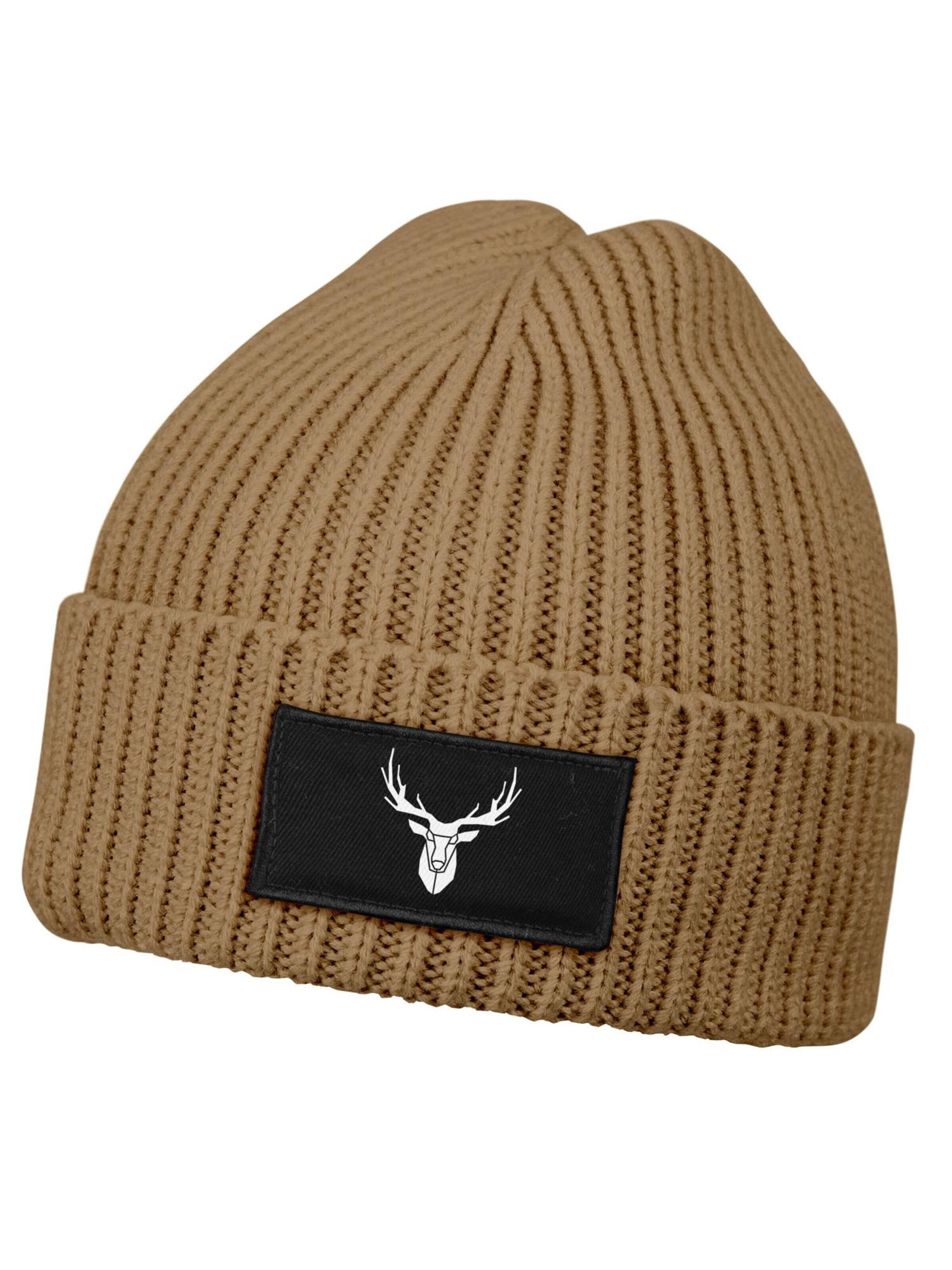 Neverless Beanie 'Hirschgeweih' in Brown