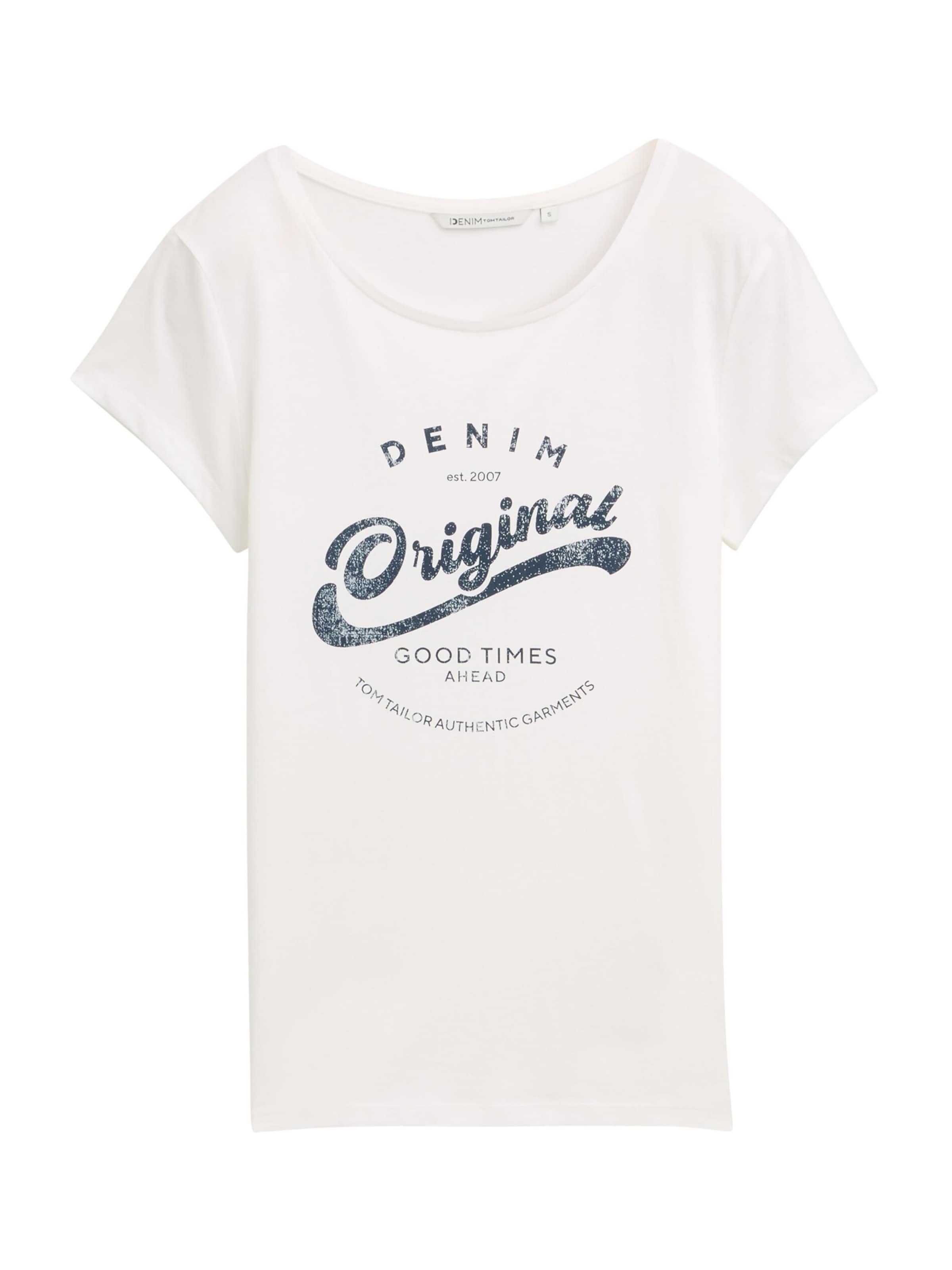 TOM TAILOR DENIM T-Shirt in Weiß: Vorderseite