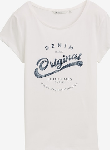 TOM TAILOR DENIM T-Shirt in Weiß: Vorderseite