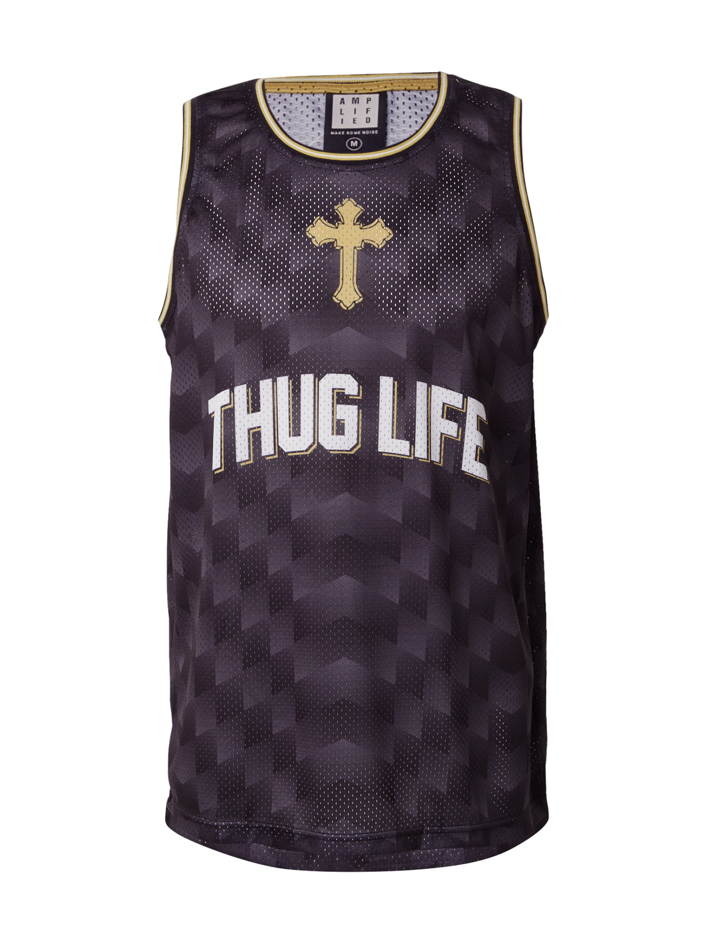 AMPLIFIED - Camisa 'TUPAC B BALL' em preto: frente