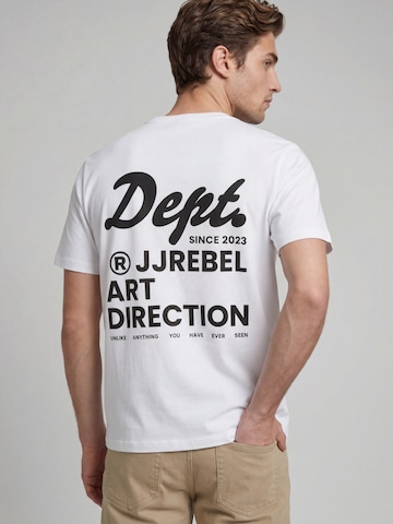 JJ Rebel - Camiseta 'JREBELIJAH' en blanco: frente