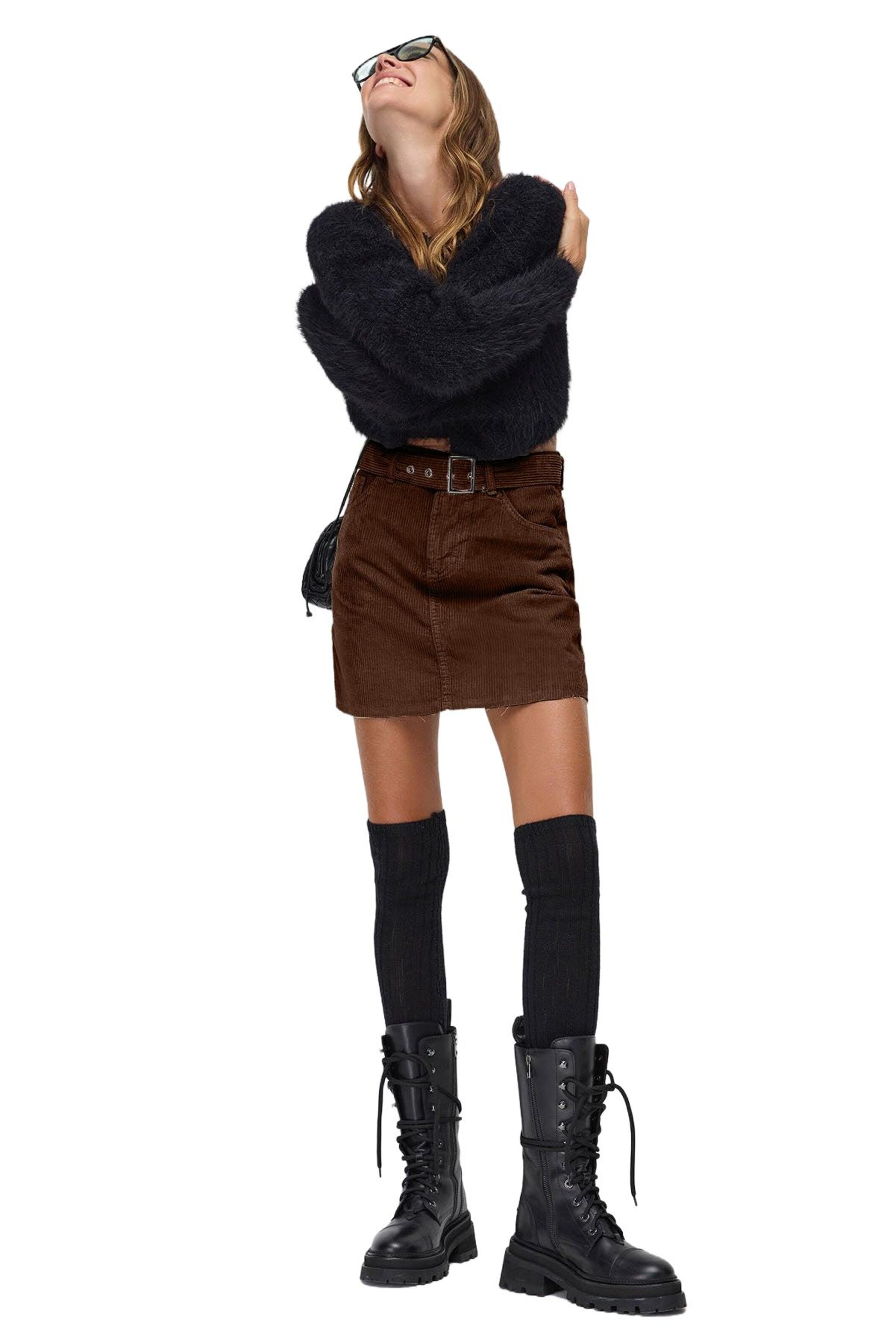 No Matter What Skirt in Brown