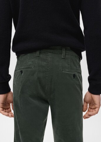 MANGO MAN Slim fit Pants 'Berdam' in Green