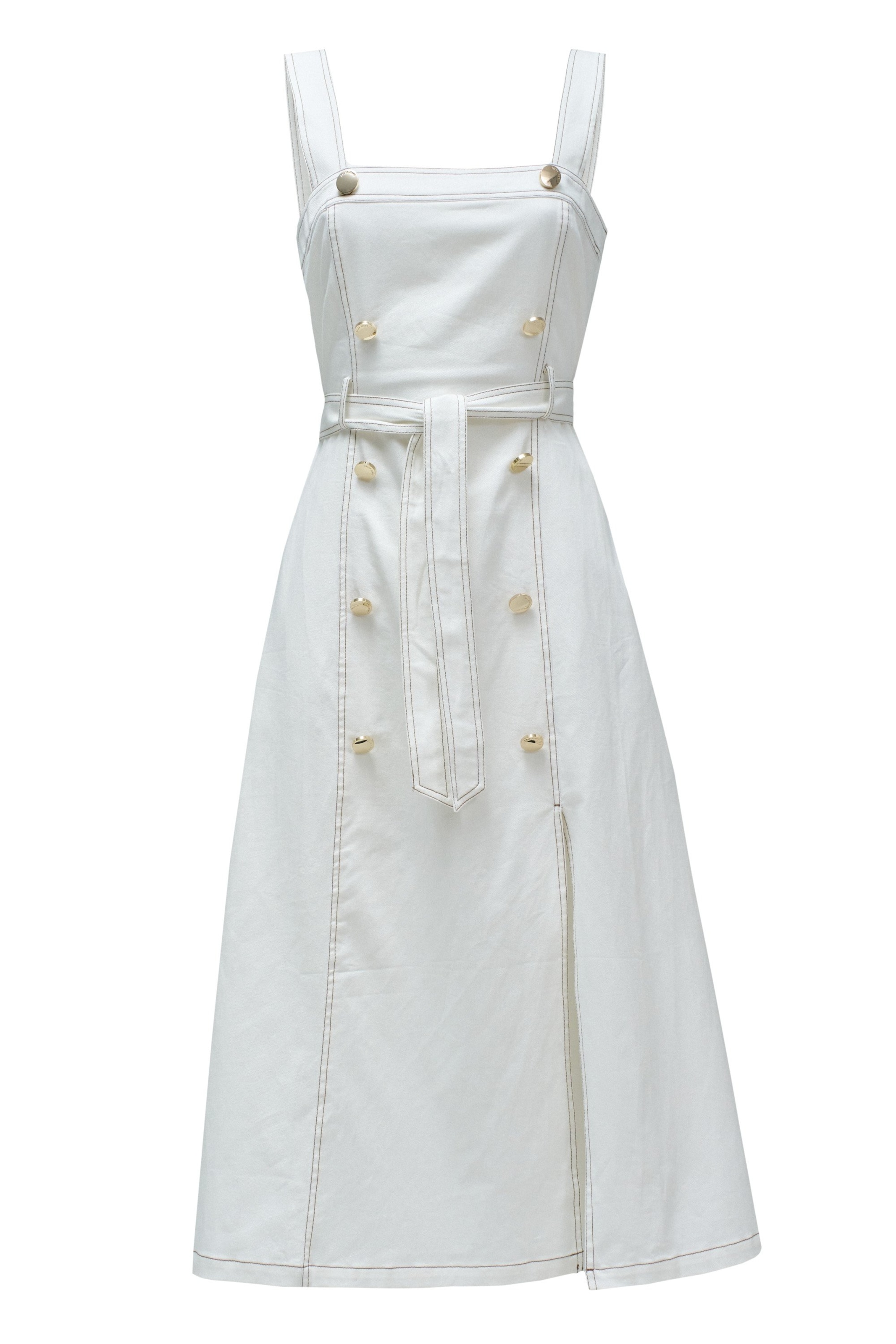 Salsa Jeans Jurk in Wit: voorkant