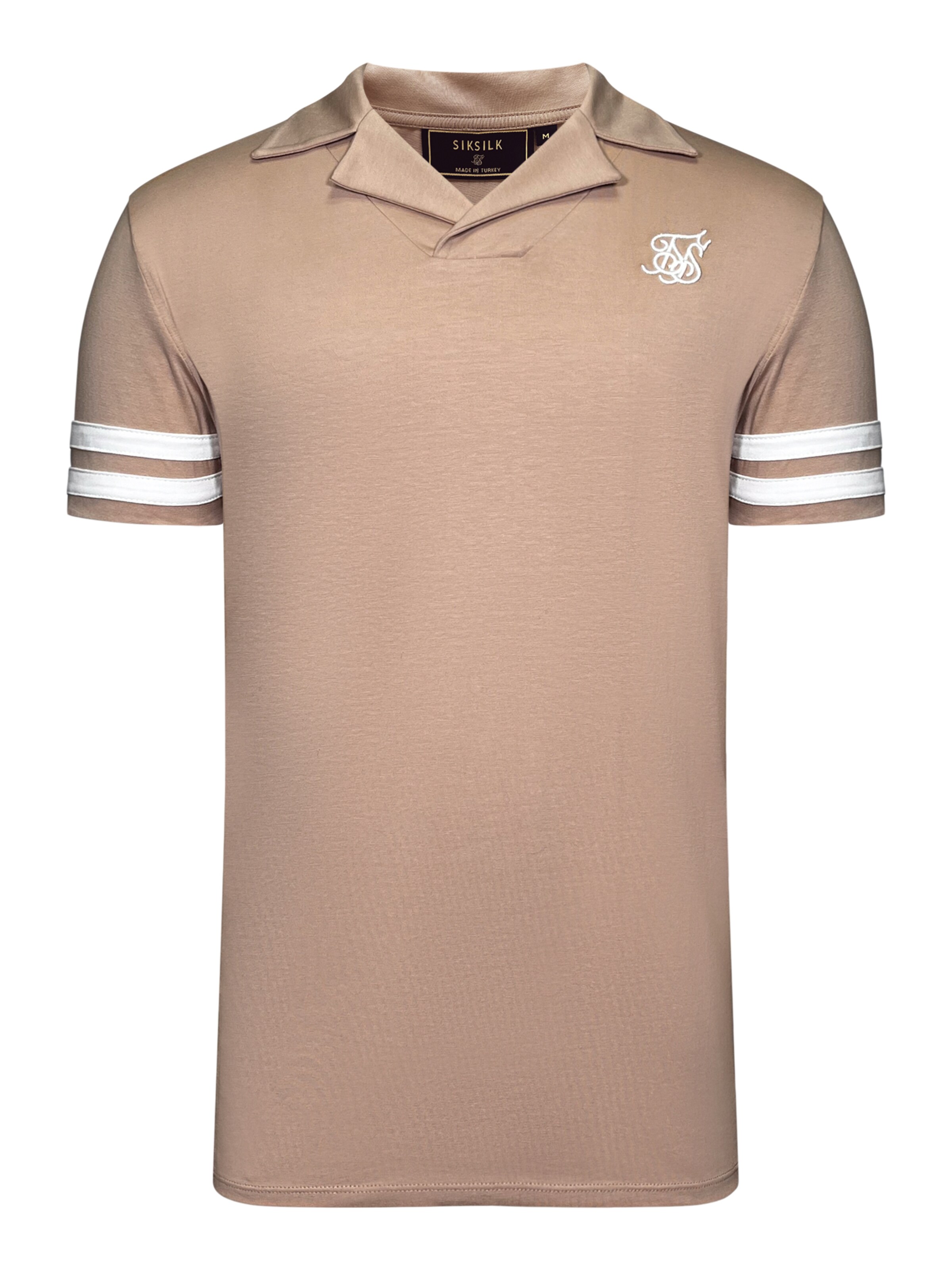 T-Shirt 'Revere' SikSilk en beige : devant