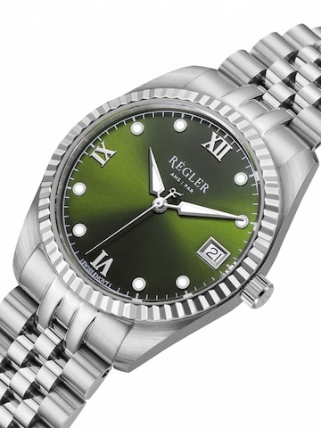 Régler - Reloj analógico 'Régler Liberté Steel Silver - Olive Green' en plata