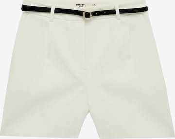 Koton Pleat-Front Pants in White: front
