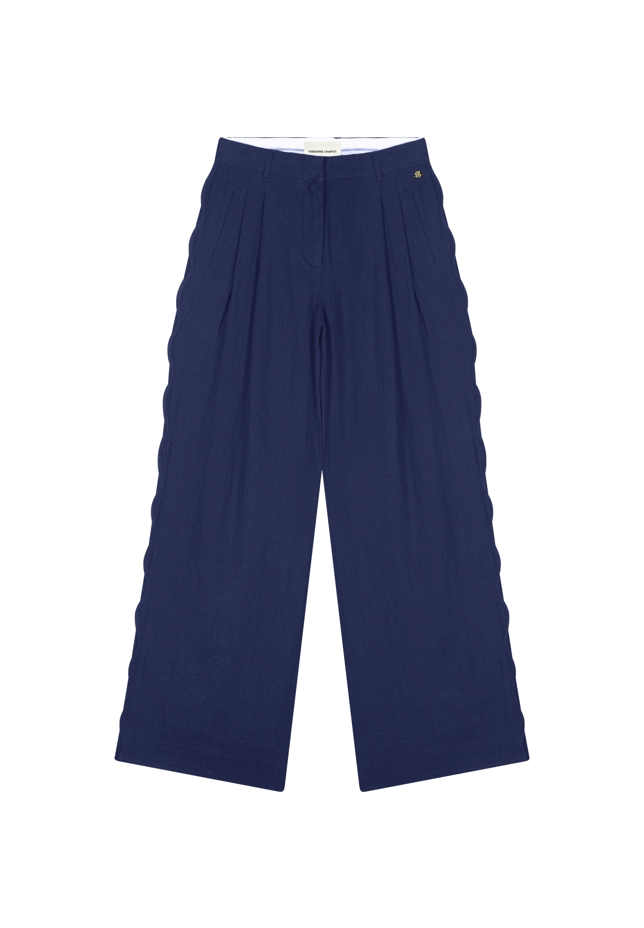 Fabienne Chapot Loosefit Broek in Blauw: voorkant