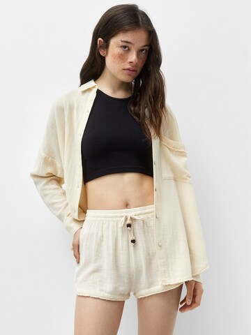 Pull&Bear Regular Broek in Beige: voorkant