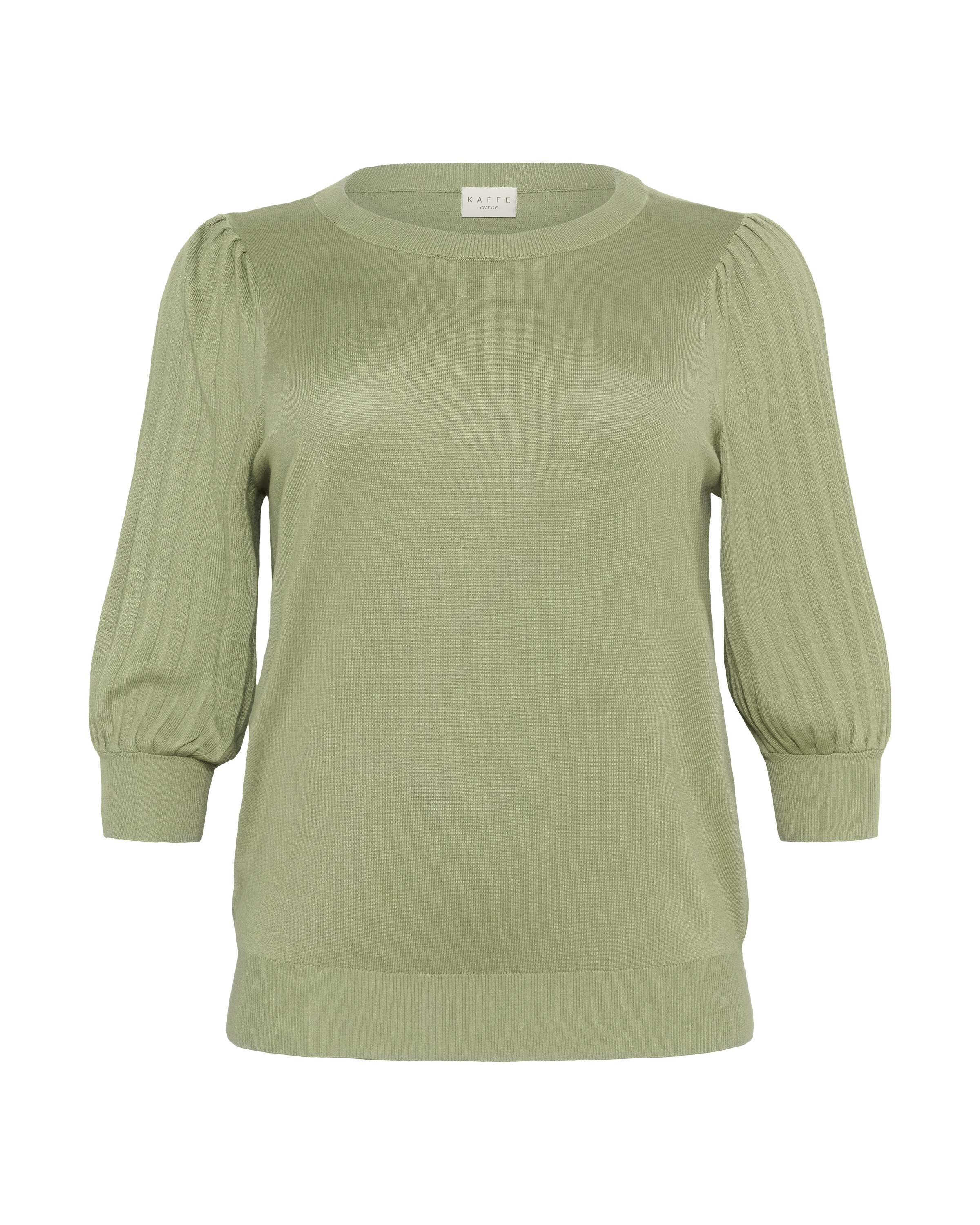 KAFFE CURVE Trui 'Loni' in Groen: voorkant