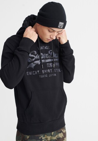 Superdry Sweatshirt 'Vintage' in Zwart: voorkant