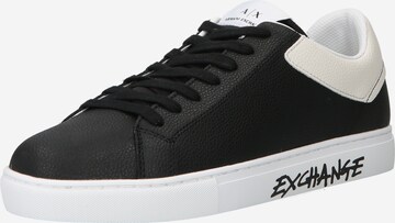 Sneaker low de la ARMANI EXCHANGE pe negru: față