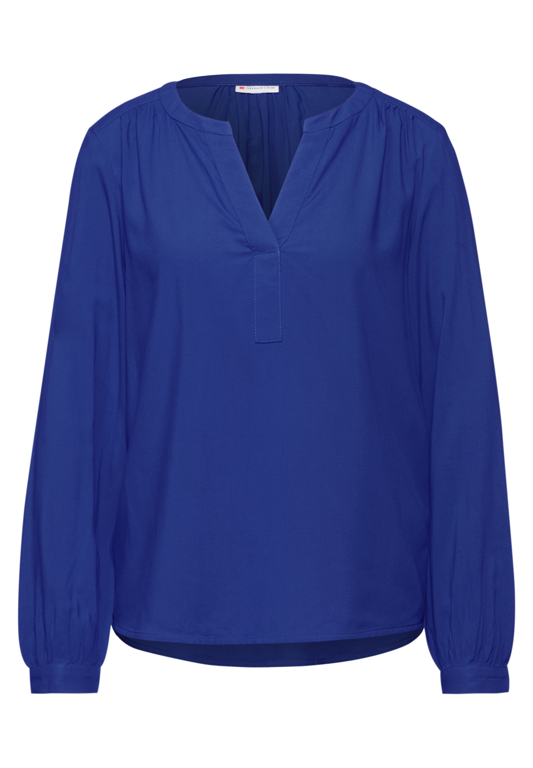 STREET ONE Tunika Bluse in Unifarbe in Blau: Vorderseite