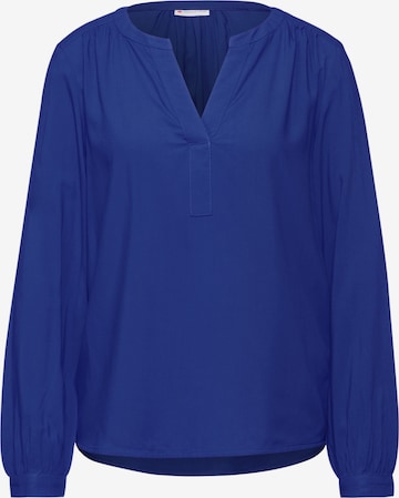 STREET ONE Tunika Bluse in Unifarbe in Blau: Vorderseite