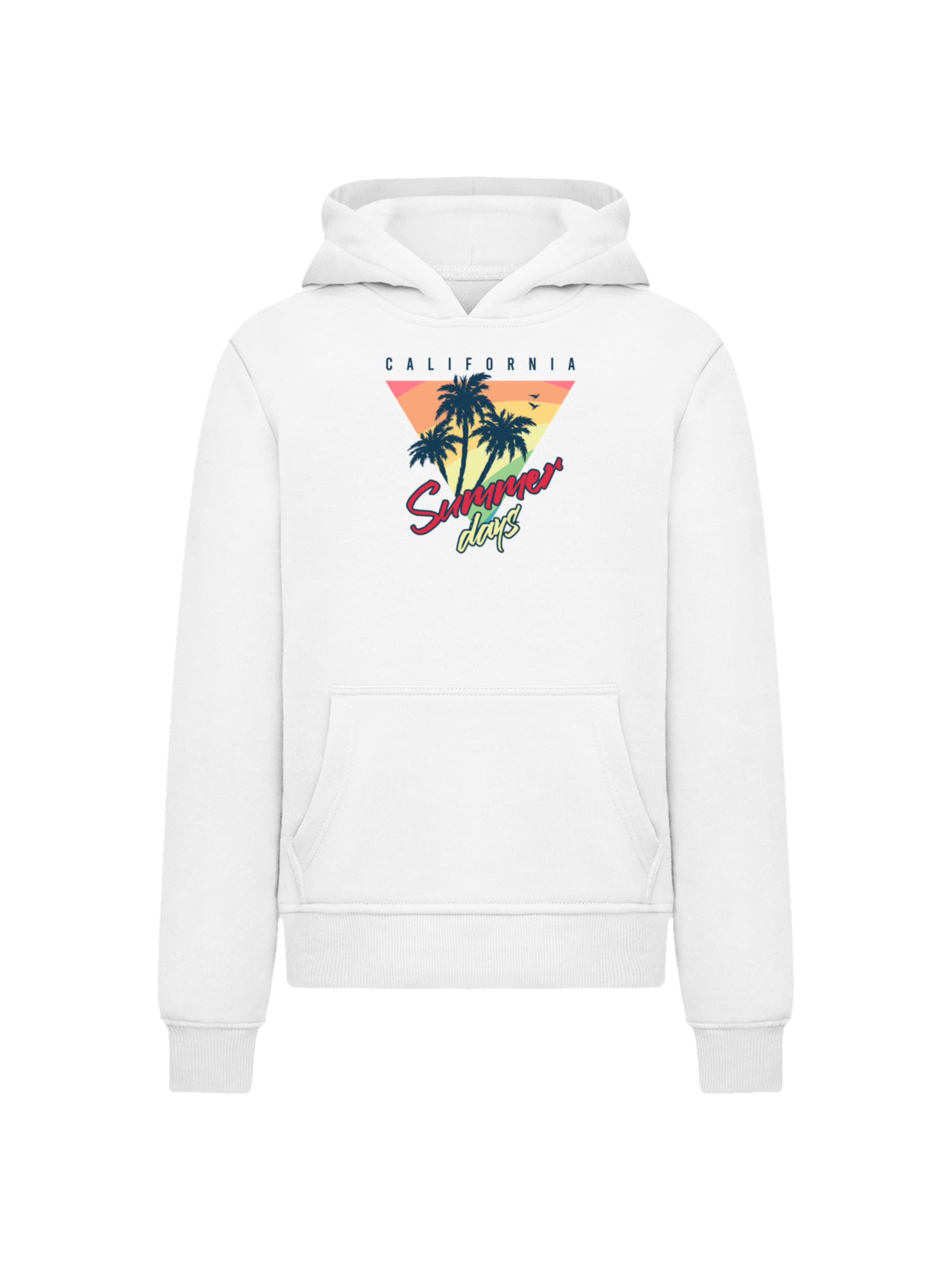 Sweat-shirt 'California Palmen Retro' F4NT4STIC en blanc : devant