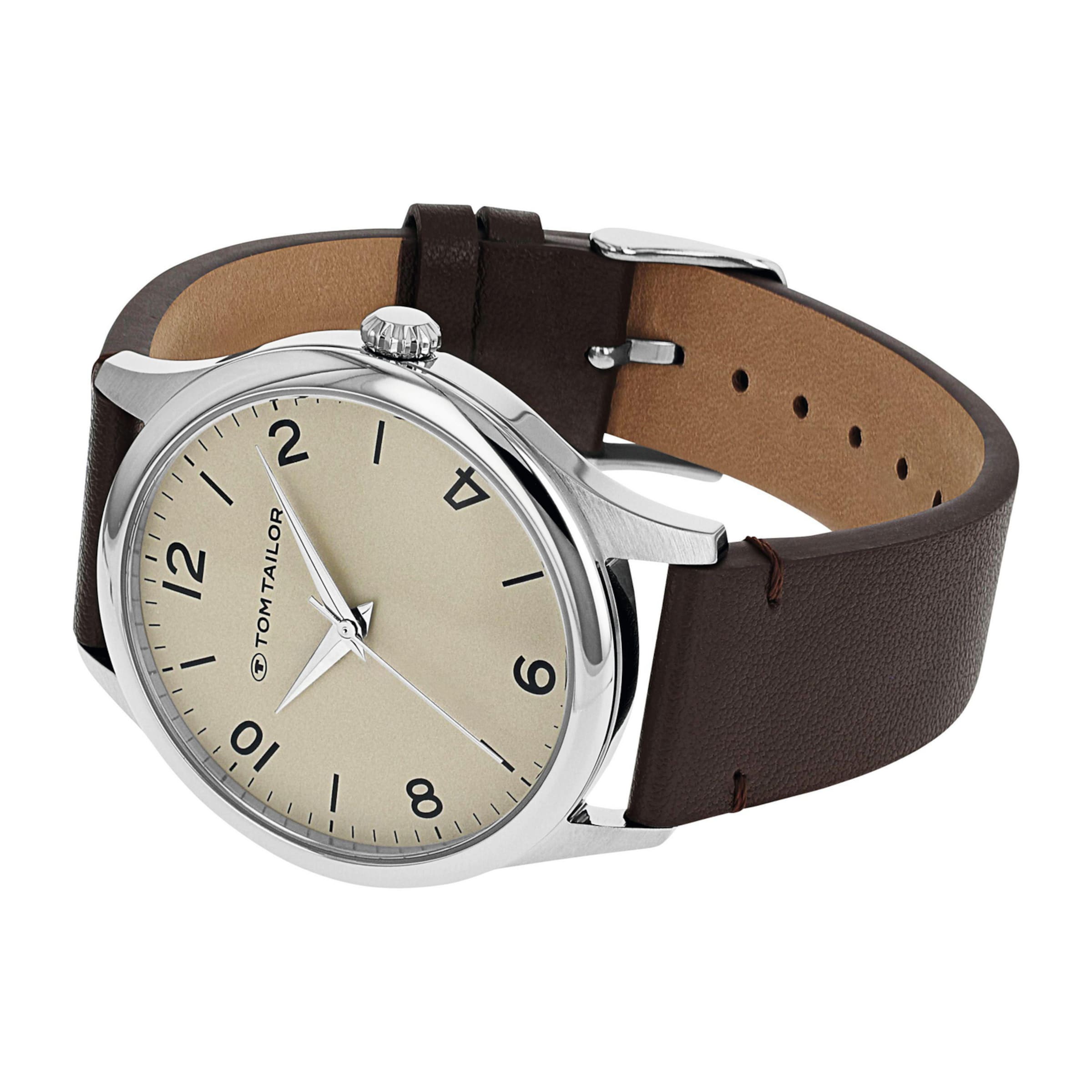 TOM TAILOR Analog Watch in Brown