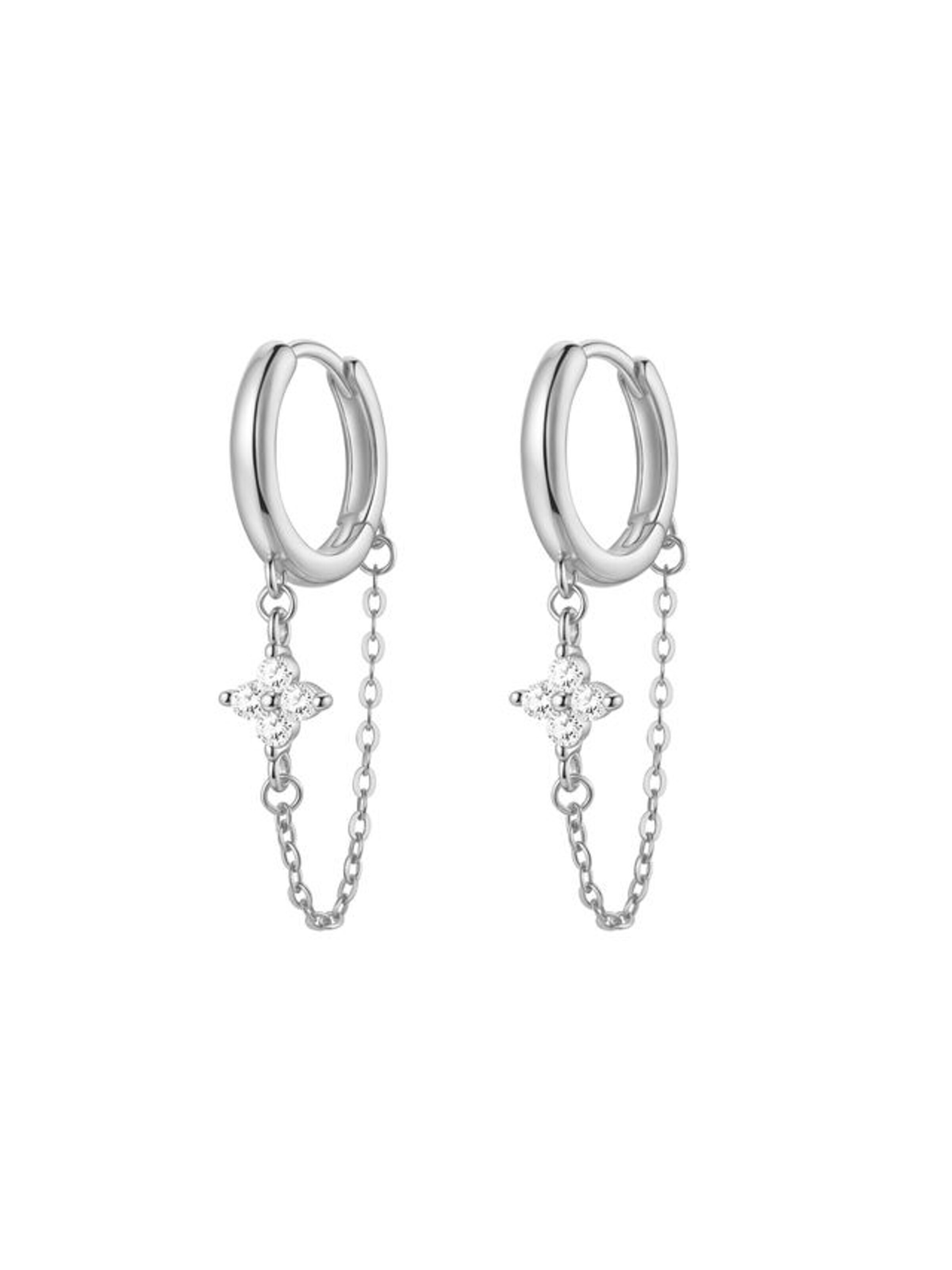 Boucles d'oreilles 'Twinkle Blossom' Hey Happiness en argent : devant
