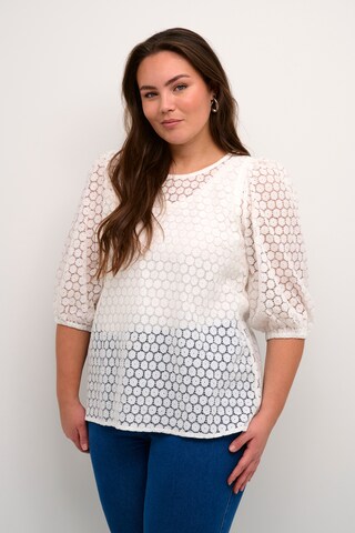 KAFFE CURVE Blouse in White: front