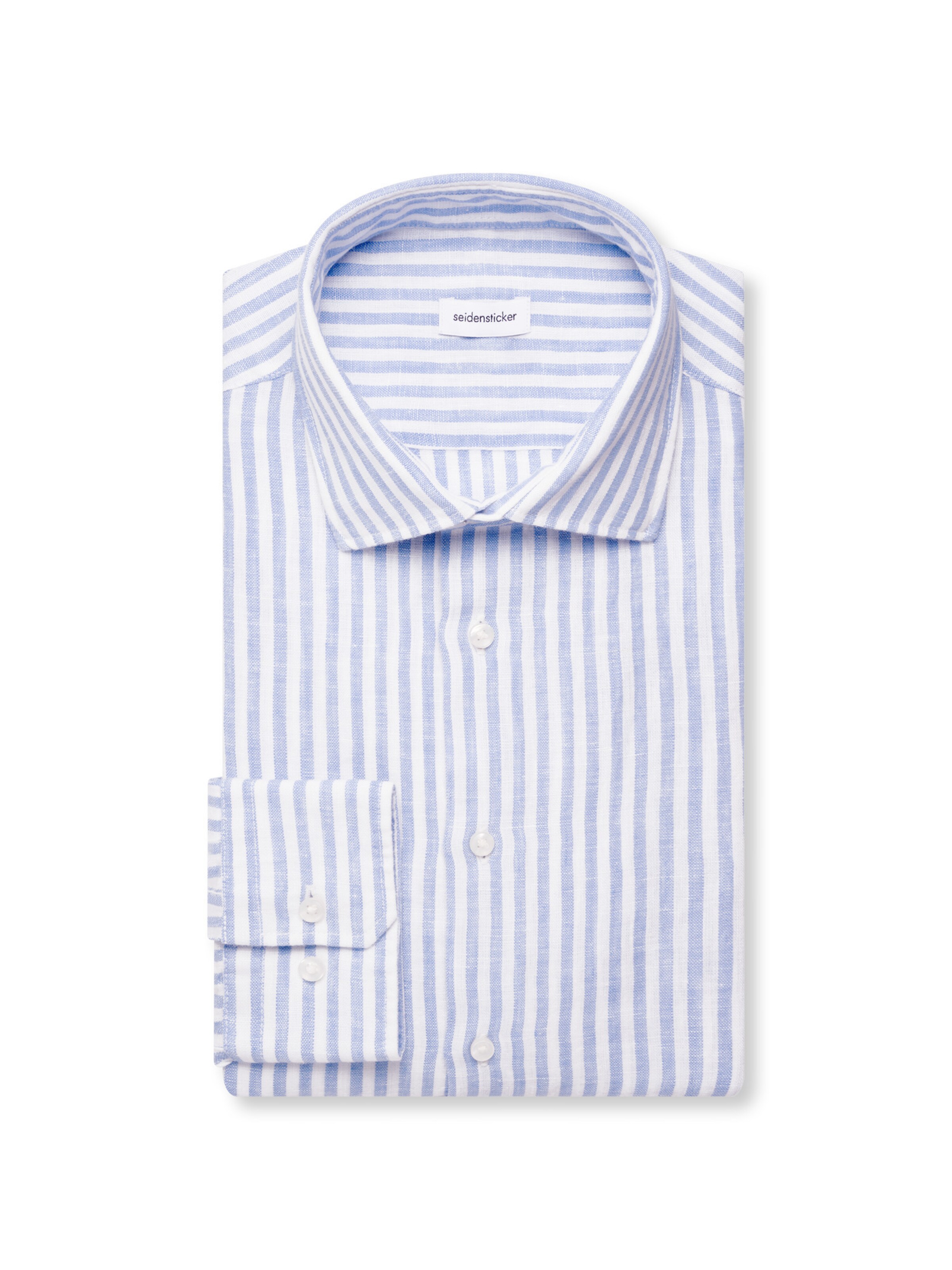 SEIDENSTICKER Slim Fit Hemd 'Smart Linen' in Blau