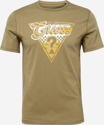 T-Shirt GUESS en vert : devant