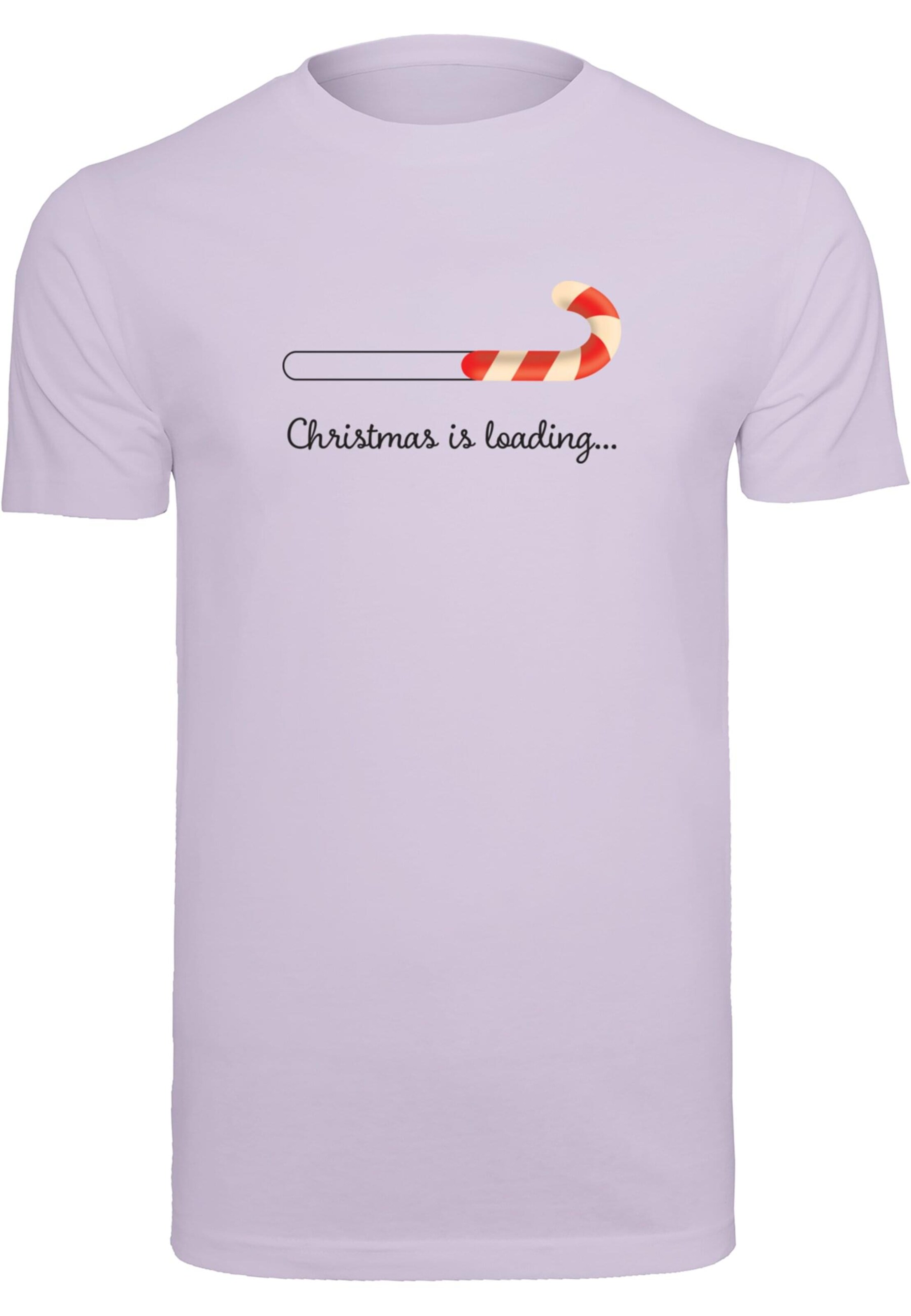 Merchcode T-Shirt  'Christmas Loading' in Lila: Vorderseite