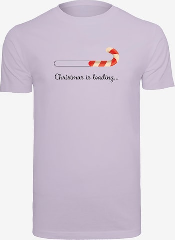 Merchcode Shirt 'Christmas Loading' in Lila: voorkant