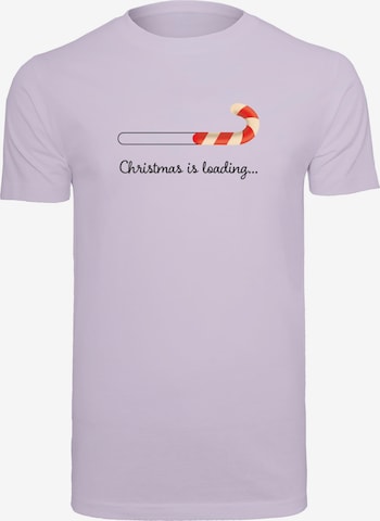 Merchcode T-Shirt  'Christmas Loading' in Lila: Vorderseite