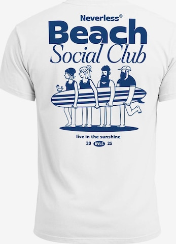 Neverless Shirt 'Beach Social Club' in Weiß: Vorderseite