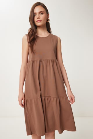 Happiness İstanbul Kleid in Braun: Vorderseite