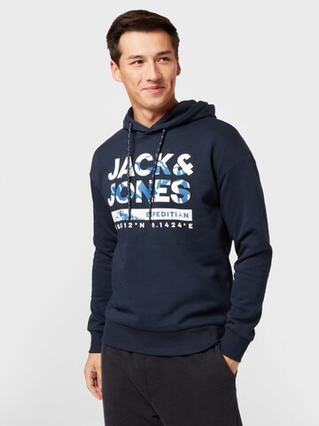 JACK & JONES Sweatshirt 'HUNTER' i blå: framsida