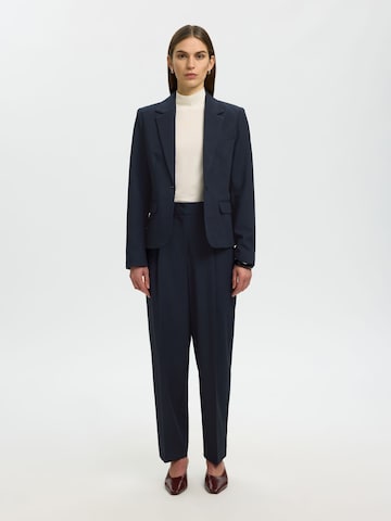 SELECTED - Barrel Pantalón plisado en azul