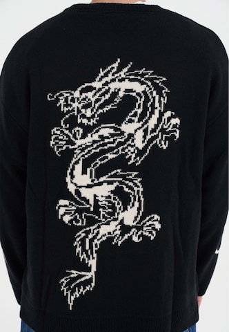 Ed Hardy Neulepaita 'Intarsien Tattoo Drache' värissä musta