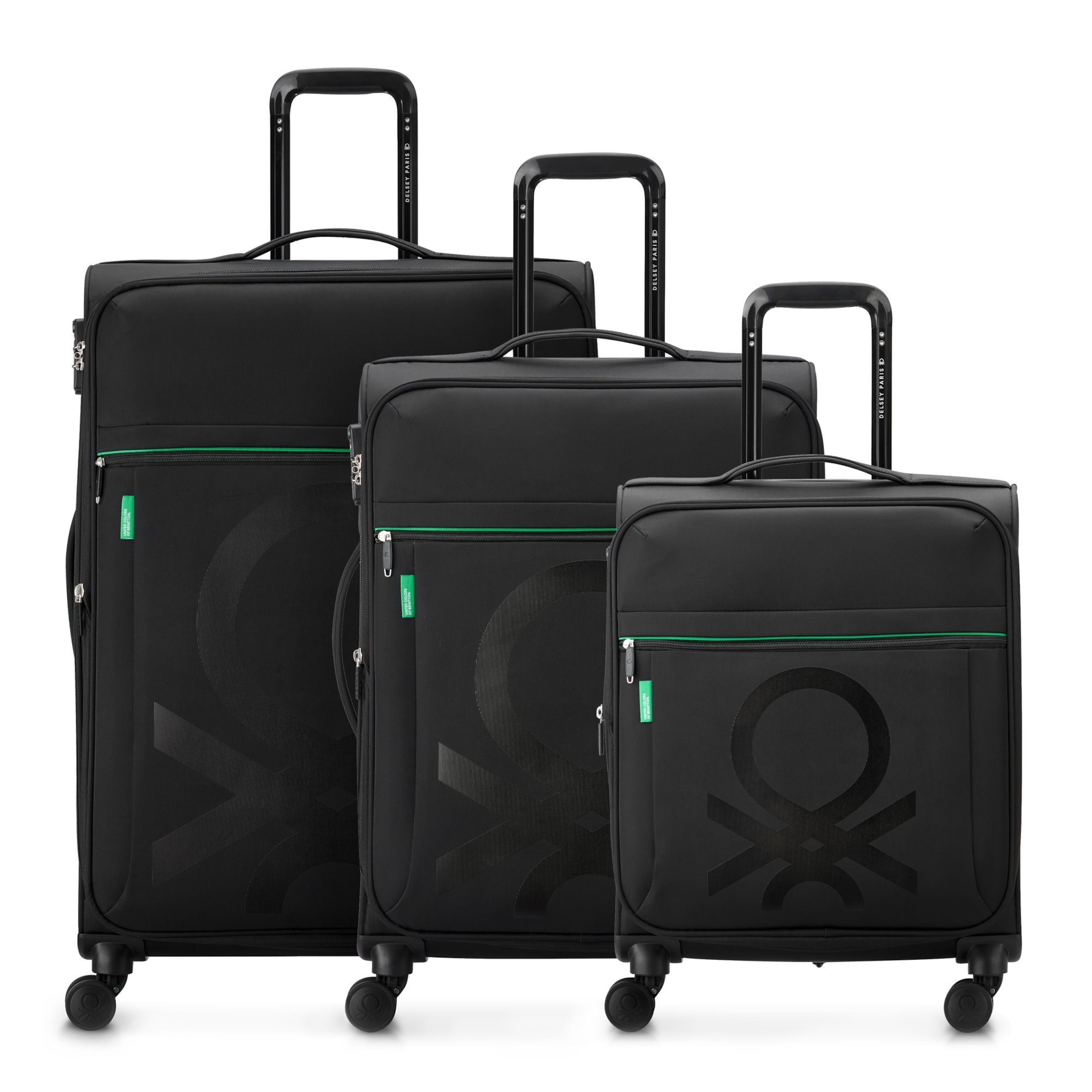 Delsey Paris Suitcase Set 'x United Colors of Benetton' in Black: front