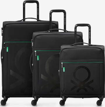 Delsey Paris Suitcase Set 'x United Colors of Benetton' in Black: front