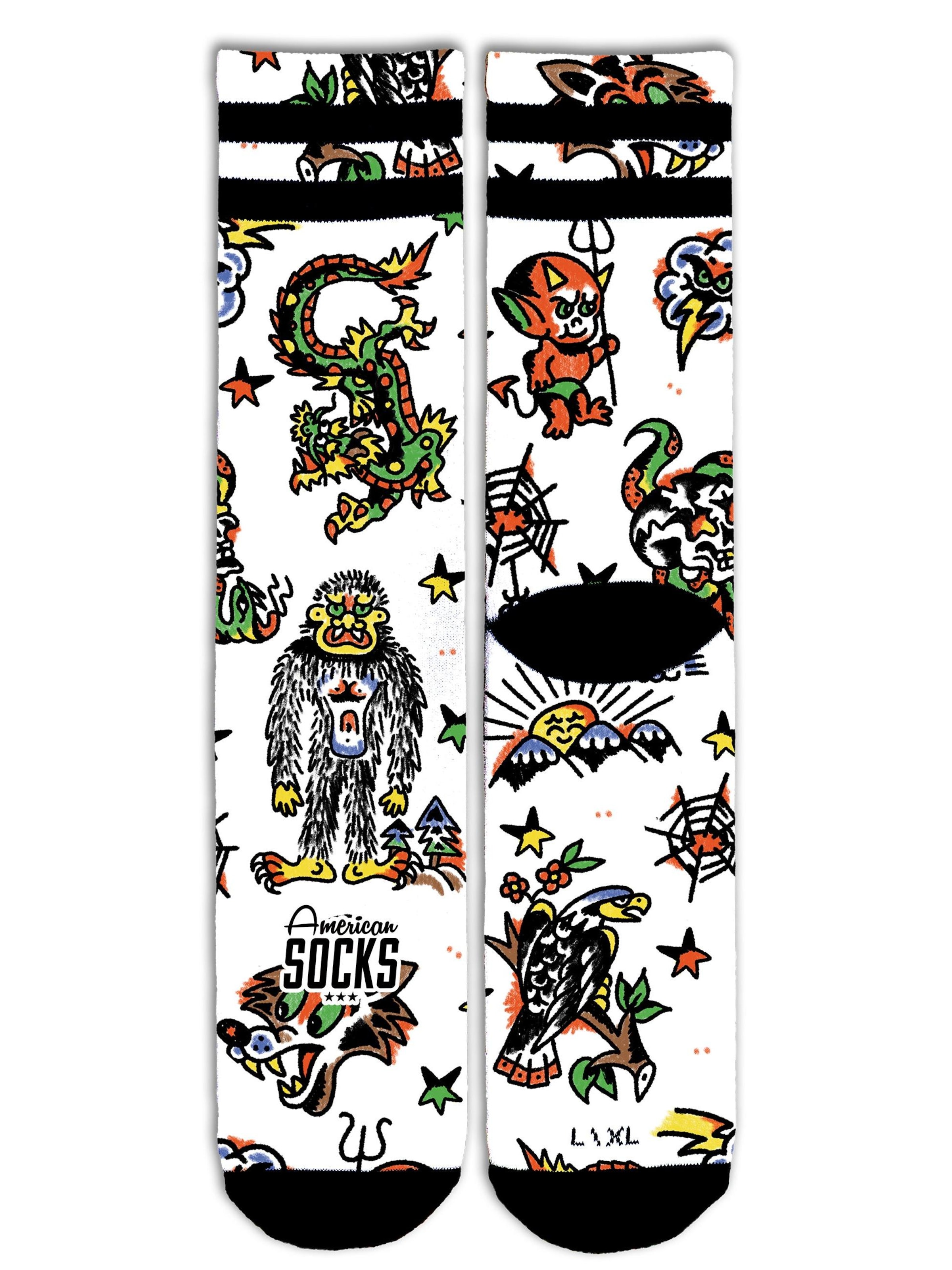 American Socks Socken 'Outlaw'‌‌ in Weiß