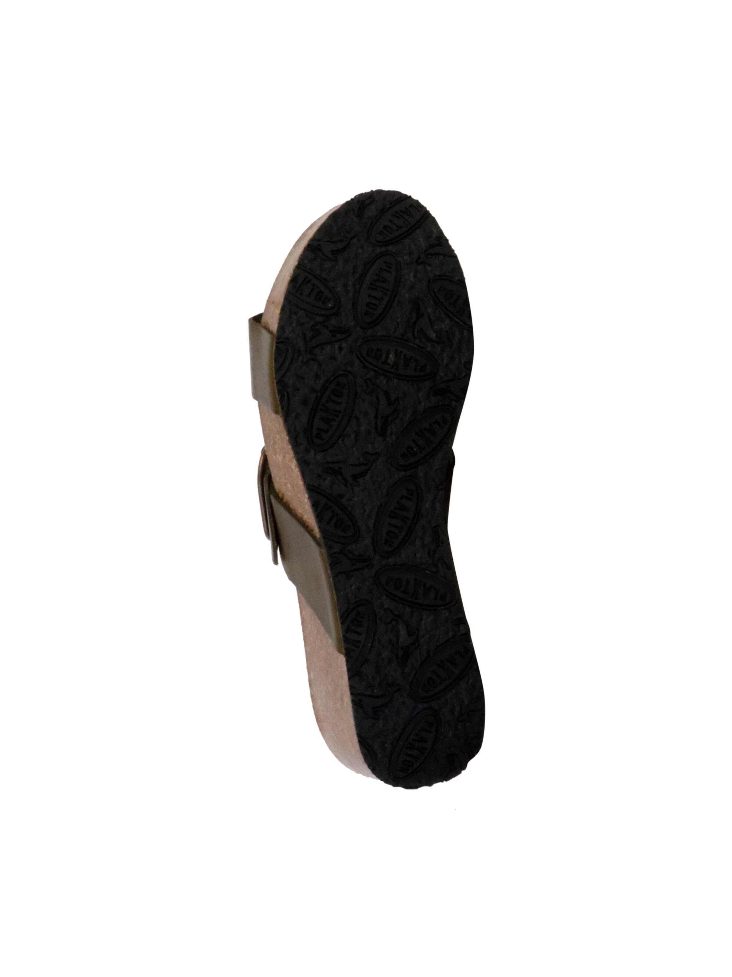 Mule 'So Rock Keilabsatz-Pantoletten aus Leder' Plakton en vert