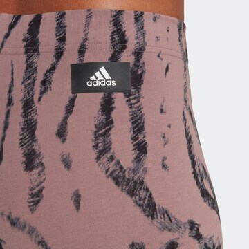 ADIDAS SPORTSWEAR Skinny Športne hlače 'Future Icons Animal Print' | rjava barva