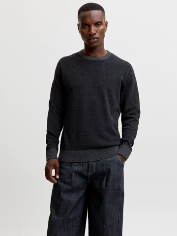 JACK & JONES Пуловер 'JWHGLOBE' в сиво: отпред