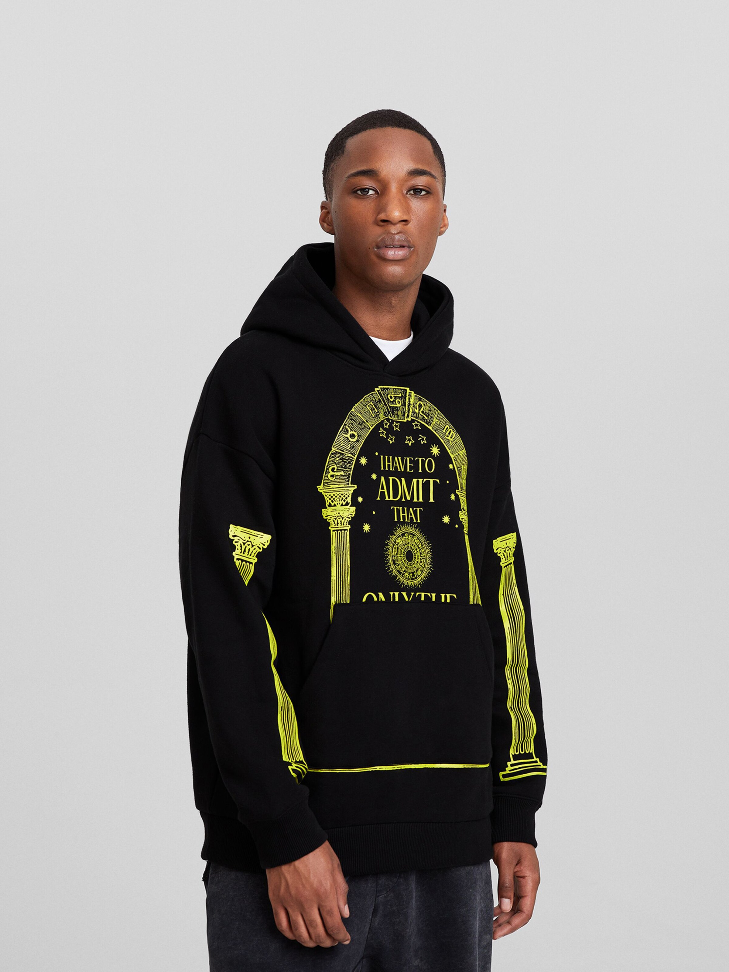 Bershka black hoodie sales