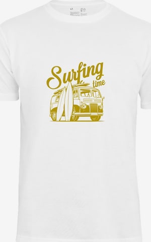 Cotton Prime Shirt 'Surf Time Urlaub Meer Ozean' in White: front