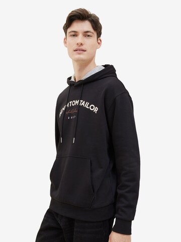 TOM TAILOR DENIM Sweatshirt in Schwarz