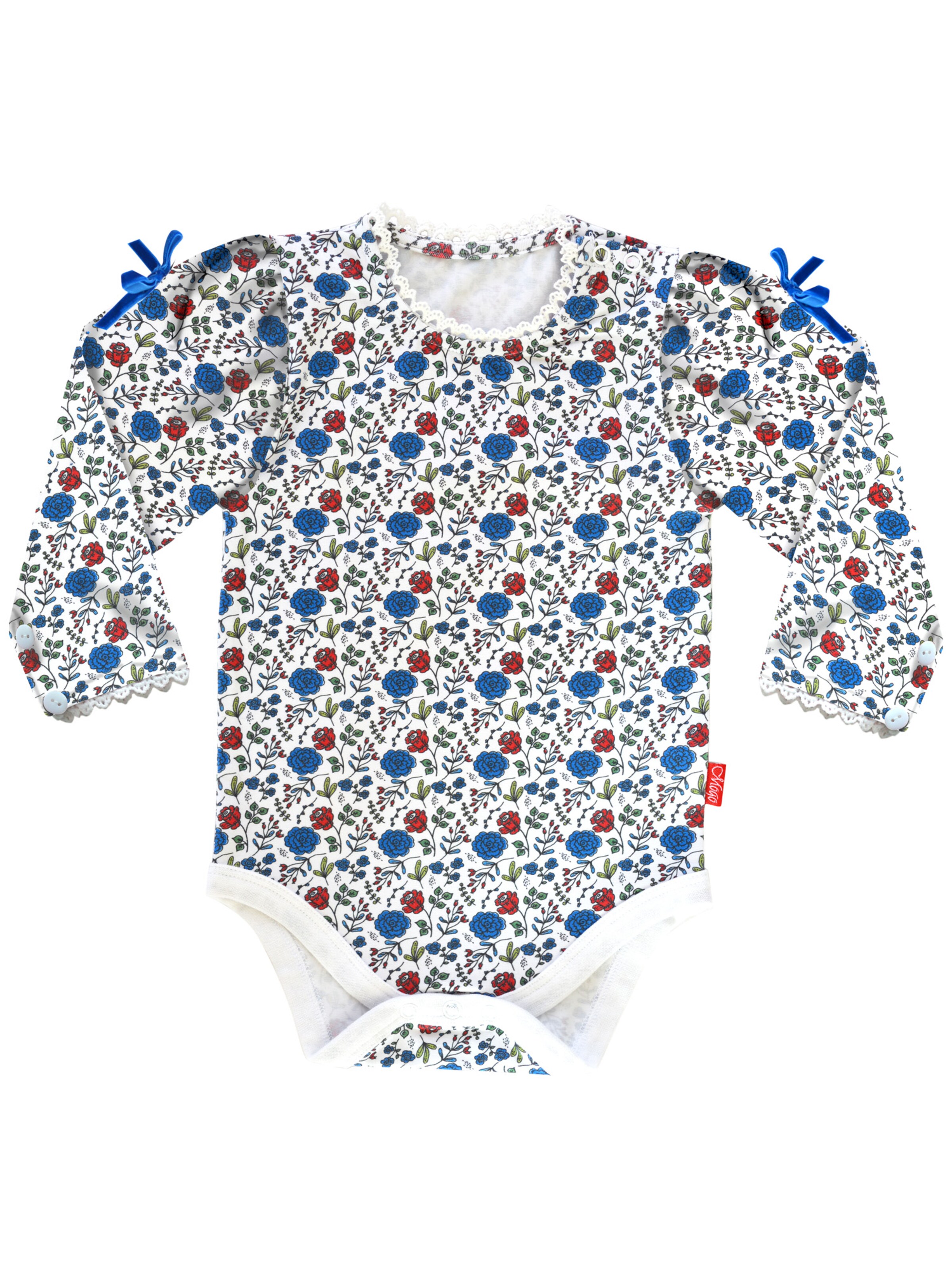 Mogo Strampler/Body 'Tambo'‌‌ in Blau: Vorderseite